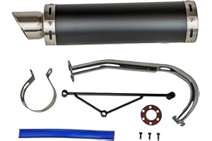 RedCap High Performance Exhaust System Muffler for GY6 50cc Scooter Moped TaoTao Jonway Kymco 139QMB (Black)