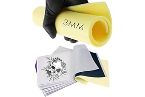 23Pcs Set 3mm Pelle Sintetica Tattoo Carta Stencil, Unihuby 3pcs Pelle Finta per Tatuaggi 3mm 20pcs Tattoo Stencil Carta Trasferimento Tatuaggio Set