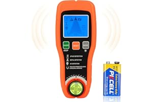 AQUOTA 7-in-1 Stud Finder Wall Scanner – Digital Wire & Metal Detector with LCD Display, Live AC Wire Detection, Wood Joist, Pipe, Nail & Bubble Level – Wall Sensor for DIY, Electricians, Home Renovation