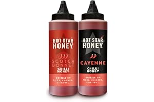Hot Star Honey Mixed Chilli Sauce | Hand Crafted Sweet Chilli Sauce | Hot Honey Perfect for Chicken, Pizza, Pasta, Steak and Noodles… 2 x 340g bottles