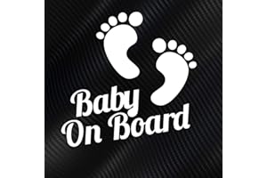 Subcribo Baby On Board Feet Car Window Sticker Made of White Vinyl Decal That is Waterproof Ideal Baby Warning Sign Children In Car