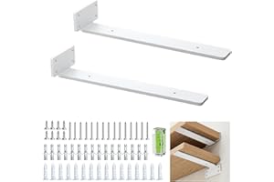 BATONCA Soportes Para Estantes Flotantes Resistentes De 5 Mm De Espesor Soportes De Metal Para Estantes Soporte Para Estante RÚstico Paquete De 2 (12 Pulgadas / 30 Cm)