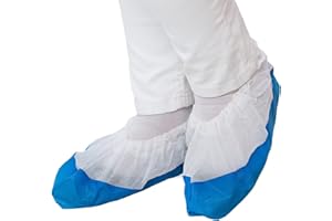 ‎BICAP 50 Stück extra große Schuhüberzieher (16,5 x 42 cm) Einweg Antirutschsohle blau wasserabweisend - Überschuhe