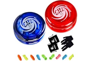 MAGICYOYO reattivo Yoyo D1 GHZ, 2 pz pacchetto Yoyo professionale in loop Yoyos per bambini per principianti con 10 corde Yoyo, 2 guanti Yo Yo, 2 sacchetti Yo-yo (rosso e blu)