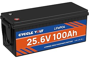 Batería LiFePO4 24V 100Ah, CYCCLEVOLT Potencia de Carga Máxima de 2560Wh, Batería de Litio de Ciclo Profundo con BMS de más 5000 ciclos, autocaravanas, Motor de Remos, Marina, Off Grid