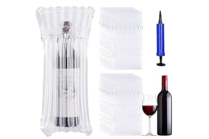 FWHFNB 10 Pezzi Dispositivi di Protezione per Bottiglie di Vino,Sacchetti protettivi per Bottiglie di Vino,Protezioni per Bottiglie di Vino,con Pompa,per Trasporto e imballaggio Sicuro