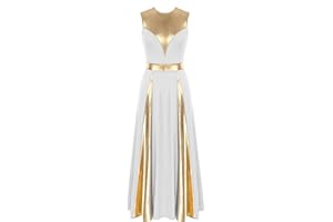 JEATHA Vestido de Danza Cristiana para Mujer Disfraz de adoración litúrgica Vestido de Iglesia Litúrgica Alabanza Disfraz Brillante de Baile Fiesta Actuación