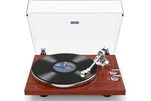 SEEYING Tocadiscos de Vinilo Bluetooth, Reproductor de Discos de Vinilo con Conectividad de Salida Inalámbrica, Tocadiscos Transmisión por Correa de Alta Fidelidad con Cartucho Magnético Móvil 33/45 RP