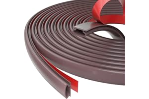 CUYSFEAD 15M（Marrone) D-Tipo Guarnizioni per Porta,Autoadesivo Impermeabile Gomma Nastro Protezione,Porte e Finestre in TPE Sigillante per le Fessure Delle Porte Rumore e Collisione Anti Freddo