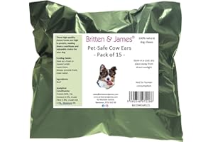 15 Pet Safe Cow Ears for Dogs - Natural Air Dried - by Britten and James