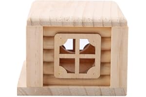 Weikeya Casa in Legno, Adatta per Criceti, con Parte Superiore Staccabile, Gabbia di Piccoli Animali Domestici