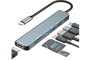 AVIGERS Hub USB C, 7 en 1 Adaptateur USB C avec HDMI 4K, USB C, USB 3.0, USB 2.0 Lecture de Carte SD/TF, 100W PD, Adaptateur Multiport Compatible avec MacBook Pro/Air, iPad Pro/Air, Série iPhone16/15, Galaxy