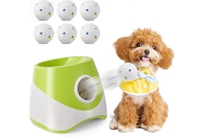 NASTOPEE Lancia Palline per Cani Automatico, Spara Palline per Cani Con 6 Palline Da Tennis 2", Giocattolo Interattivo 3 Livelli Di Distanza, Giocattolo Intelligente Cani 10-30ft, Per Piccola E Media Taglia