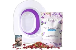 Fivona 2-in-1 Yoni Steaming Kit Over The Toilet Seat with V Steam Herbs Blue Moon Recipe for Detox, Cleansing, PH Balance and Odor Control
