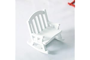 BESREEY Sedia In Miniatura - Sedia Per Casa Delle Bambole, Legno Sedie Per Case Delle Bambole In Scala 1:12 Sedia A Dondolo Mobili In Miniatura Puntelli Per Layout Fotografico 48x58X65mm