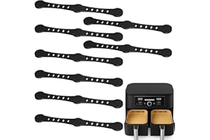 Vinuwu 8 Stück Magnete für Airfryer Backpapier Silikon - 12cm Lang, Befestigung für Heißluftfritteuse Zubehör, Einfache Anwendung, Passend für Single & Dual Basket Air Fryer