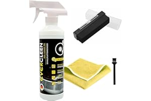 EVERCLEEN Made in Germany Vinyl Record Cleaner Pro Set di pulizia per dischi da 500 ml + spazzola in velluto + panno in microfibra + spazzola – detergente vegano ecologico per dischi in vinile