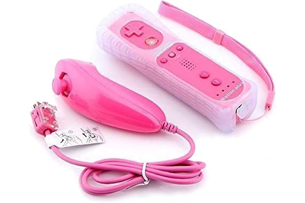 mini kitty 2 en 1 Manette Plus Et Nunchunk pour Nintendo wii- Rose