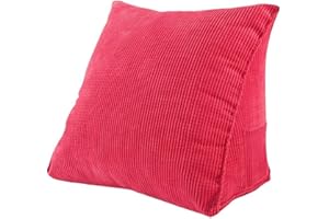 Hete-Supply Dreieck-Keilkissen, Lese-Rückenlehnen-Kissen für Bett Sofa, Rückenlehne, Lesestühle, Bürostuhlauflage (40 x 36 x 20 cm) rot