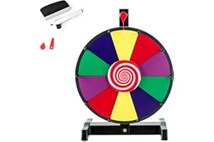 SOARS Roue de la Fortune à Tourner 12'', Roue de Prix Rotative avec Marqueur pour Tableau Blanc & Éponge, pour Jeux de Mots, Nouvel an, Fête (φ30 CM, 10 Emplacements)