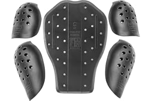 RTX LEATHERS Sas-Tec Viscoelastic Memory Foam Lightweight Spine Back Protector Shoulder & Elbow Pad Inserts - Motorcycle Jacket Suit Upper Body Slimline Armour Upgrade - Level 2 - 5 Piece Set