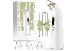 ANNMIIR 【2025 NOUVEAU】 Aspirateur Point Noir Visage, Appareil à Point Noir Professionnel Nettoyant de Pores Vacuum Rechargeable USB avec 5 Modes 4 Têtes pour éliminer Les Blackheads, Boutons, Graisse,