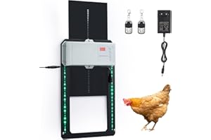 CO-Z Automatische Hühnerklappe 30W Hühnertür Türöffner Hühnerstall mit Lichtsensor Zeitschaltuhr Fernbedienung Hühnerstalltor Hühnerhaus Öffner Kit für Sichere Hühnerhaltung (Mit Schieber 30 x 45 cm)