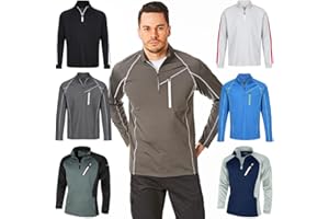 Under Par Men’s Zip Neck Sweater Jumper Breathable Moisture Wicking Golf Mid Layer Top
