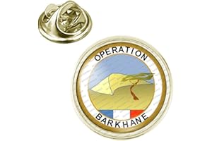 Badgmania Pin's Doré 20mm Operation Barkhane Desert Armée Française Motif Dessin Logo 18mm Pins Bouton Epinglette