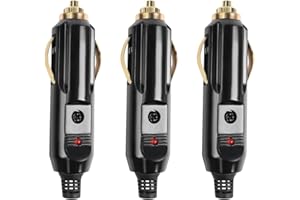 HATMINI Spina maschio per accendisigari da 12 V, presa AUX da 20 A, ricambio per presa accendisigari, 12 V/24 V, in bachelite, 3 pezzi