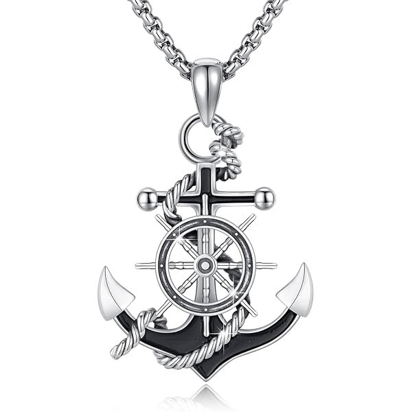 CLEVER SCHMUCK Anker-Halskette Für Männer – 925 Sterling Silber, Mit Venezia-Kette