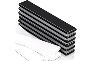 SWIHORAB Imanes de neodimio extrafuertes, grandes, 6 unidades, 60 x 10 x 3 mm, color negro, autoadhesivos, fuertes, imanes fuertes para pizarra magnética, nevera, imanes de tierras raras fuertes para armario