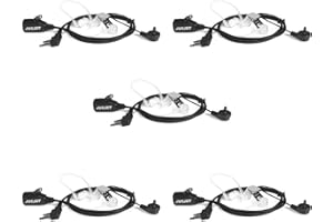 JUCJET Walkie Talkie Walkie Covert Acoustic Tube Security Bodyguard Écouteurs PTT Mic compatibles avec BF-88E BF-888S UV-5R UV-5RE 2 Voies (5 pièces)