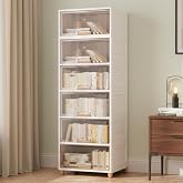 JD FRESH 6 Tier X-Large Cupboard for Storage/Stackable Plastic Storage Cabinet/Foldable Wardrobe for Clothes/Multipurpose Sto