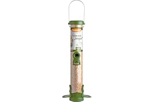 Welzhofer Vogel Futtersäule Green Line Gregor - Vogelfutterspender & Futterstation für Wildvögel - 4 Sitzringe, 1,5 Liter Kapazität, 69mm Innendurchmesser für alle Futterarten