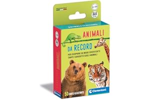 Clementoni - Animali da Record, Mazzo di 50 Carte per Scoprire Curiosità sugli Animali, per Bambini 6+ Anni e Tutta la Famiglia, 2-6 Giocatori, Idea Regalo Made in Italy, Lingua Italiana, 16733