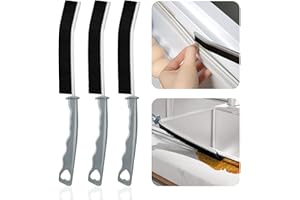 RAYKCE 3 Pièces Brosse de Nettoyage des Interstices, Long Manche Brosse Nettoyage Salle de Bain, Multifonctionnelle Brosse Nettoyage pour Rainure Fenetre, Toilettes, Cuisine, Portes et Fenêtres