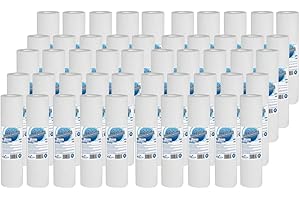 AQUAFILTER 50 x schmelzgeblasenes 10 Mikron Polypropylen 25,4 x 6,3 cm Filterpatrone zur Sedimentabsorption von Sand, Schlick, Rost und Schwebeteilchen aus Trinkwasser