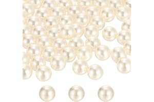 sourcing map 580pcs 10mm Cream White Pearl Beads ABS Faux Pearls Vase Fillers 300g Ornament Filler for Crafts Centerpieces Jewelry Making Aquarium Decoration