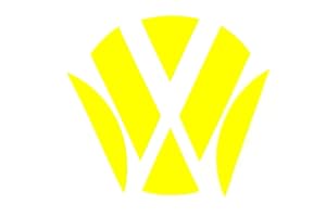 FINEST FOLIA Emblema esquinas Neon Amarillo Trasera de Finest de Folia Volkswagen Golf 6 VI GTI GTD R Turbo Logo pantalla trasero