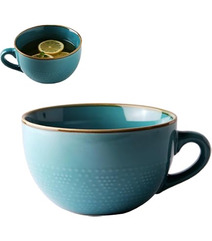 HENGBIRD Tazza da caffè grande, in ceramica, 700 ml, con manico, tazza da tè, tazza da zuppa, insalata, ciotola per la vostra migliore amica, regalo di Natale (rosa