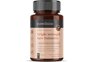 PURECLINICA Dreifach-Stärke Sägepalme, 3200 mg x 90 Tabletten – 3 Monate Vorrat – 95% Fettsäuren