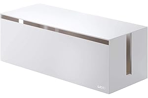 Yamazaki 2707 WEB Kabelbox, weiß, PC-ABS Harz, Minimalistisches Design, 40 x 15,5 x 14,5 cm (LxBxH)