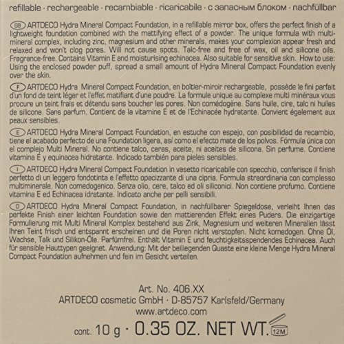 Artdeco Make-Up femme/woman, Hydra Mineral Compact Foundation Nummer 65 Medium beige (10g), 1er Pack (1 x 10 g) - 2