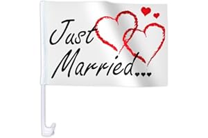 ALSINO Drapeau'Just Married'pour voitures pour les marriages
