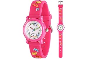 ANLOO Angels' Filles Garçons Petits Enfants Montre, Alphabet Mathématiques Silicone 3D Mignon Dessin Animé Étanche Enseignement Montre Cadeau pour Enfants