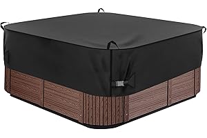 Neuradical Whirlpool-Abdeckung 240x240x50.8cm 600D strapazierfähiges Oxford-Gewebe, wasserdichter SPA-Abdeckung für Whirlpool, Outdoor-SPA-Hardcover-Schutz, UV-beständige wasserdichte, schwarz
