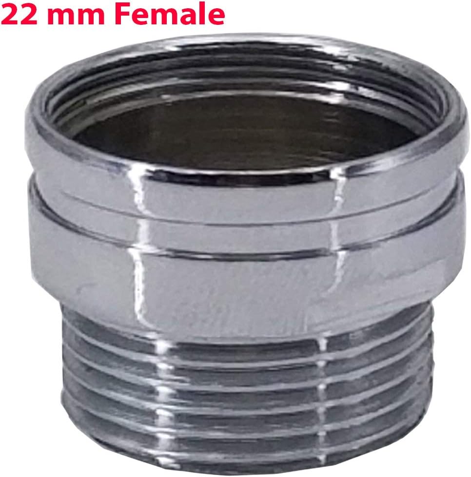 Higrade Female Aerator Adaptor Extensions Fitting Connector for AQUAKING, Dr. Water, Dr. Higrade, SkyKing, AquaSky and Others Shower and Tap Filters, 22 mm (Chrome)