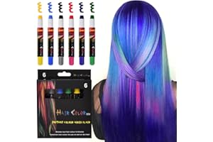 AOOWU Rotuladores de tiza multicolor para cabello, tinte temporal seguro, no tóxico y lavable, ideal para Halloween, Navidad, Año Nuevo, fiesta y cosplay