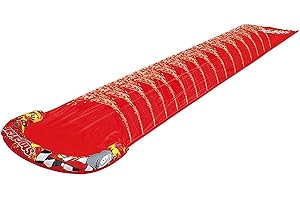 Jilong Single Water Slide Toboggan Aquatique/Tapis de glissades antidérapant pour 1 Personne 500 x 90 cm avec pulvérisateur à Eau à raccorder au Tuyau d'arrosage